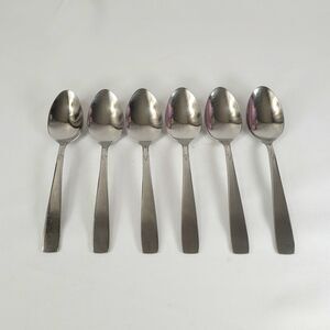 Oneida Satin Accent Teaspoons Stainless Flatware Set 6 Oneidacraft USA Deluxe 6"